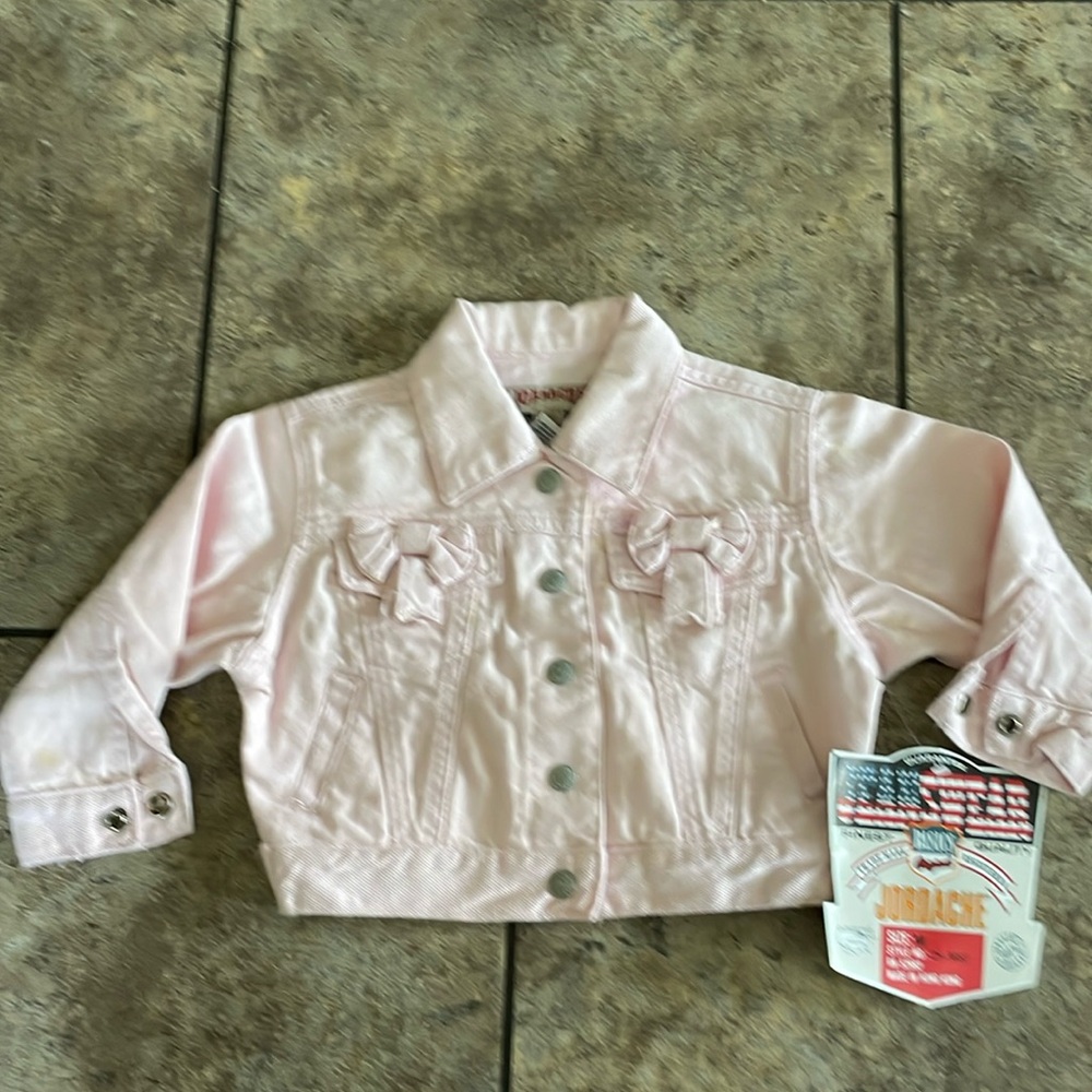Vintage Jordache New Old Stick Childs Pink Denim Jacket NWT Medium